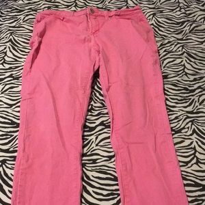 Pink skinny jeans